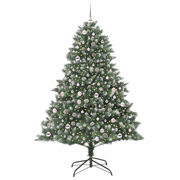 vidaXL Artificial Christmas Tree with 300 LEDs with Stand Green 210 cm