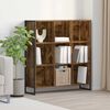 vidaXL Book Cabinet Smoke Oak 99.5 x 30 x 108.5 cm Engineered Wood