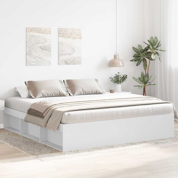vidaXL Bed Frame without Mattress White 180x200 cm Super King Super King Size