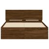 vidaXL Bed Frame with Headboard and LED Brown Oak 120x200 cm