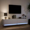 vidaXL TV Wall Cabinet with LED White 180x31x38 cm