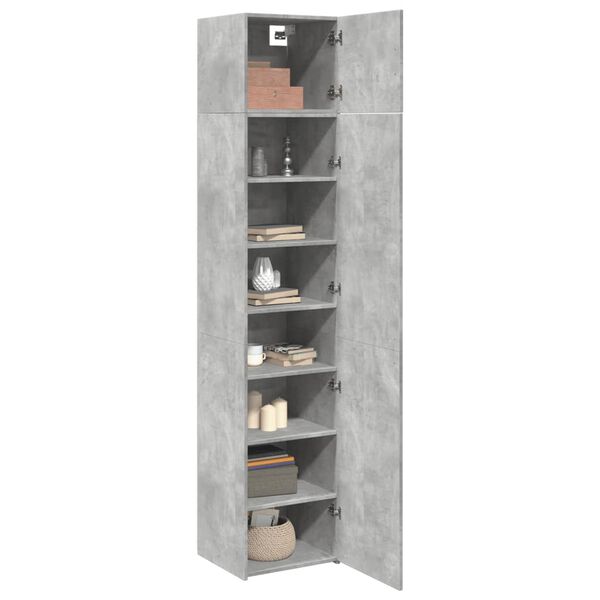 vidaXL Slim Storage Cabinet Concrete Grey 45x42.5x225 cm Engineered Wood