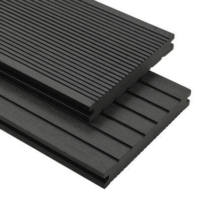 vidaXL WPC Solid Decking Boards with Accessories 20 m² 2.2 m Black