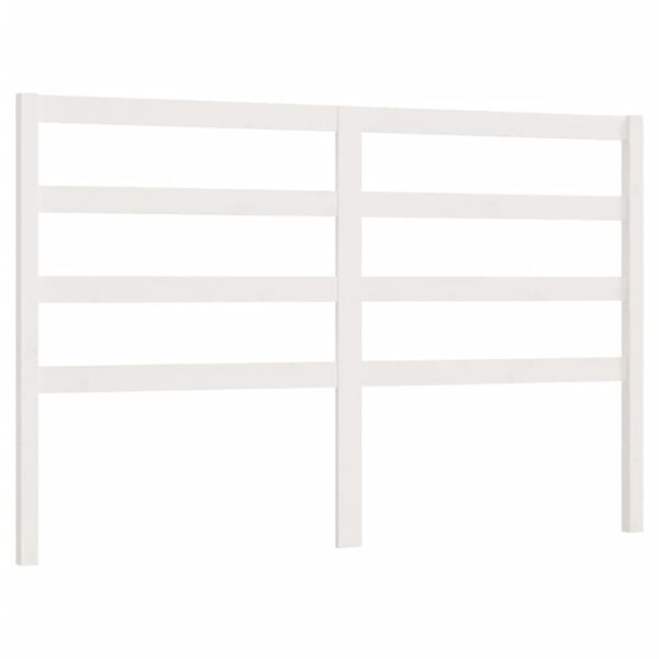 vidaXL Bed Headboard White 126x4x100 cm Solid Wood Pine