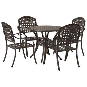 vidaXL Garden Dining Set 5 pcs Bronze Aluminium