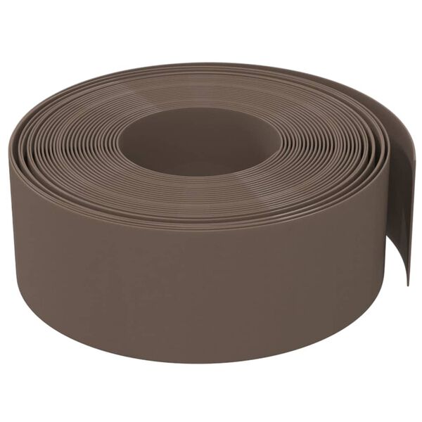 vidaXL Garden Edgings 5 pcs Brown 10 m 20 cm Polyethylene