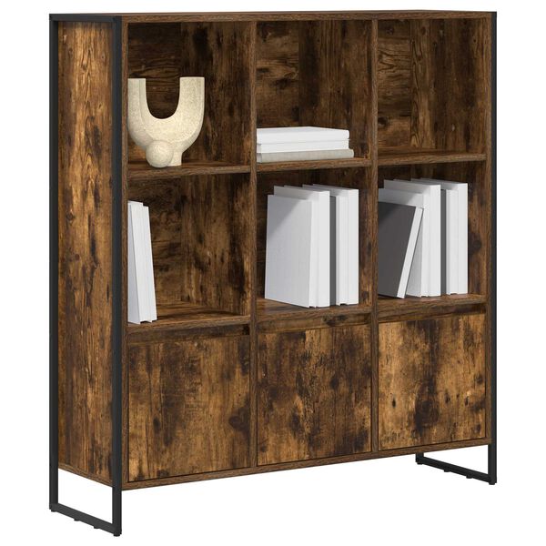 vidaXL Book Cabinet 2 pcs Smoke Oak 99.5 x 30 x 108 cm Engineered Wood