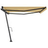 vidaXL Freestanding Manual Retractable Awning 450x300 cm Yellow/White