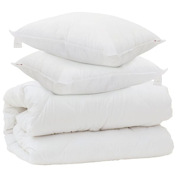 vidaXL Duvet with Pillows with Pillow 3 pcs White Microfiber