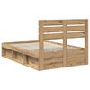 vidaXL Bed Frame Artisian Oak 135 x 190 cm Solid Pine Wood