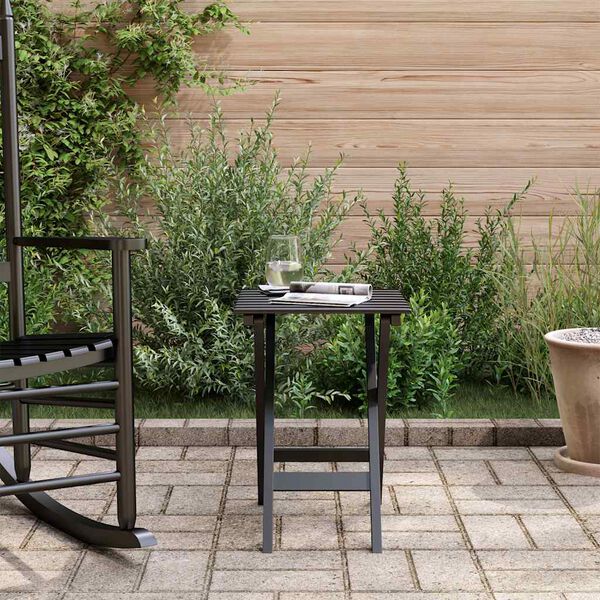 vidaXL Side Table Foldable Black Solid Wood Poplar
