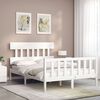 vidaXL Bed Frame without Mattress White Small Double Solid Wood Pine