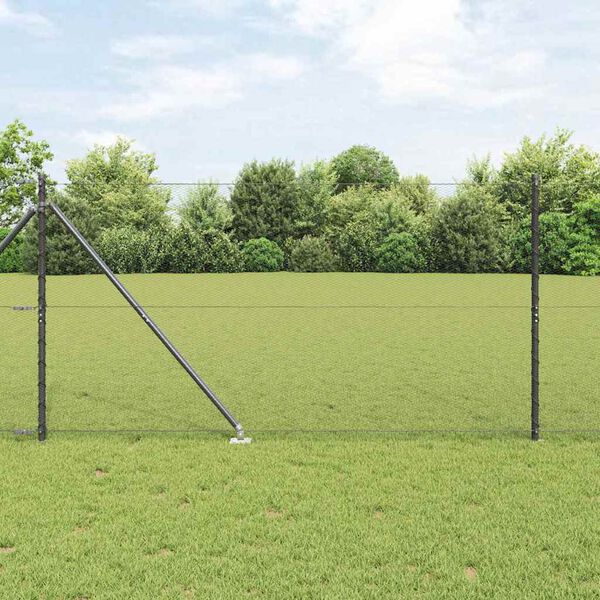 vidaXL Fence Post Grey 50 x 1.4 m (13 mm mesh) Steel and PVC
