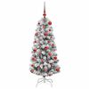 vidaXL Artificial Hinged Christmas Tree Green and White 120 cm