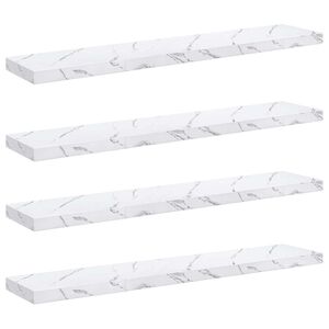 vidaXL Wall Shelf 4 pcs White Marble 120 x 23.5 x 3.8 cm
