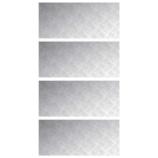 vidaXL Stair Tread Rectangular 4 pcs Silver 90 x 40 cm Aluminium