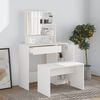 vidaXL Dressing Table with Mirror White 86.5x35x136 cm