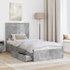 vidaXL Storage Bed Concrete Grey 100 x 200 cm Engineered Wood