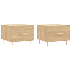 vidaXL Coffee Tables 2 pcs Sonoma Oak 50x50x40 cm Engineered Wood