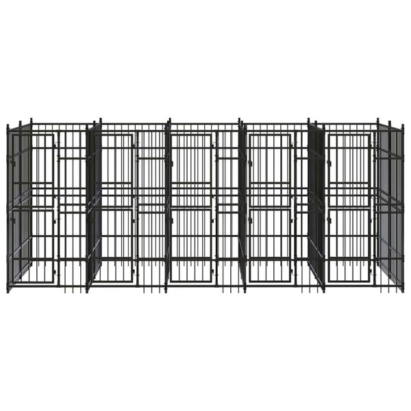 vidaXL Outdoor Dog Kennel Steel 9.22 m²