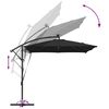 vidaXL Cantilever Banana Parasol Black 249 x 249 x 250 cm