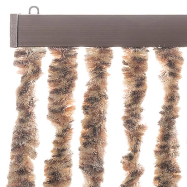 vidaXL Fly Curtain Beige and Dark Brown 90x200 cm Chenille