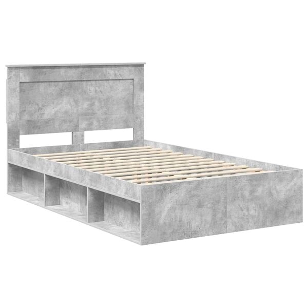 vidaXL Bed Frame Concerte Grey 135 x 190 cm Solid Pine Wood