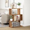 vidaXL Room Divider Bookcase 3-Tier Old Wood 70x24x97 cm Engineered Wood