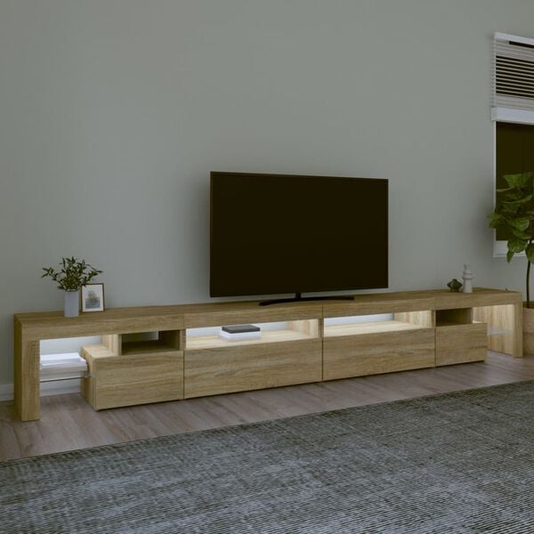 vidaXL TV Cabinet with LED Lights Sonoma Oak 290x36.5x40 cm