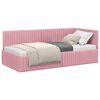 vidaXL Corner Bed Frame with Headboard Pink 90 cm x 200 cm Velvet