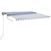 vidaXL Freestanding Manual Retractable Awning 400x350 cm Blue/White