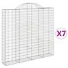 vidaXL Arched Gabion Baskets 7 pcs 200x30x180/200 cm Galvanised Iron