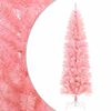 vidaXL Artificial Slim Christmas Tree 180 cm PVC and Steel Pink