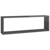 vidaXL Wall Cube Shelf 2 pcs High Gloss Grey 80x15x26.5 cm Engineered Wood