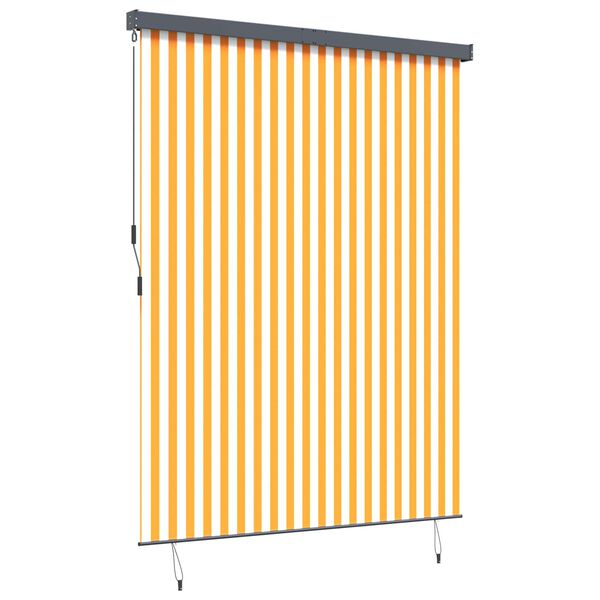 vidaXL Roller Blind White and Orange 200 x 250 cm Fabric and Aluminum