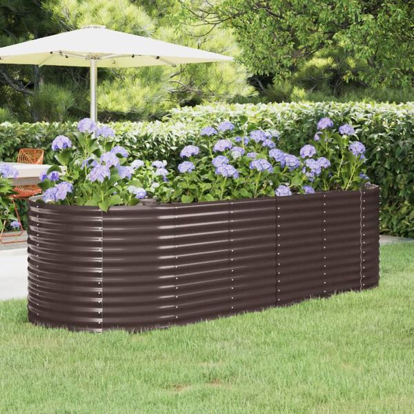 vidaXL Garden Raised Bed Galvanised Steel 249x100x68 cm Brown