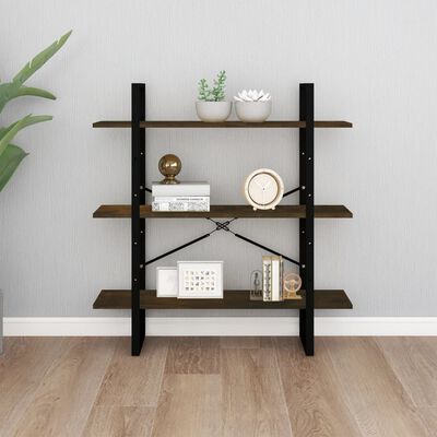 vidaXL Book Cabinet Smoked Oak 100x30x105 cm Engineered Wood