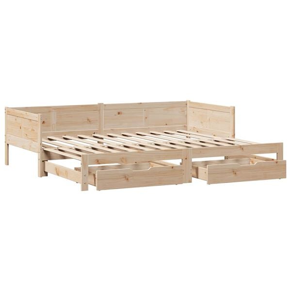vidaXL Daybed with Trundle and Drawers without Mattress 80x200 cm