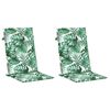 vidaXL Highback Chair Cushions 2 pcs Leaf Pattern Fabric