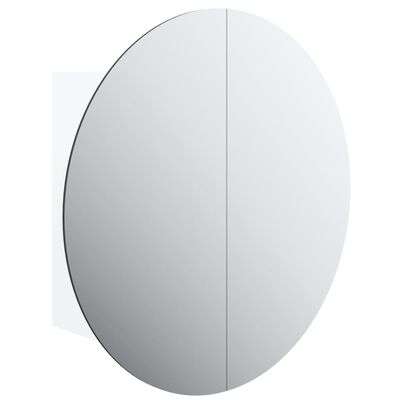 vidaXL Bathroom Cabinet with Round Mirror&LED White 40x40x17.5 cm