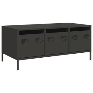 vidaXL Coffee Table Black 101.5x50x43.5 cm Cold-rolled Steel