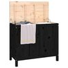 vidaXL Laundry Box Black 88.5x44x76 cm Solid Wood Pine