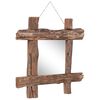 vidaXL Log Mirror Natural 50x50 cm Recycled Teak Wood