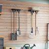 vidaXL Garden Tool Storage Racks Wall Mounted 2 pcs Black Steel