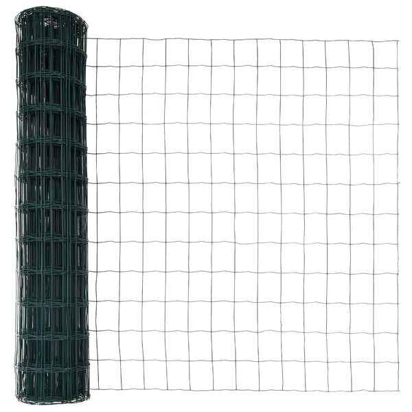 vidaXL Euro Fence Green 1 x 25 m PVC-coated iron