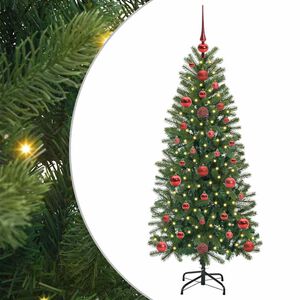 vidaXL Artificial Christmas Tree with 150 LEDs Green 120 cm PE and PVC