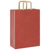 vidaXL Paper Bags 250 pcs with Handles Red 26x12x35 cm