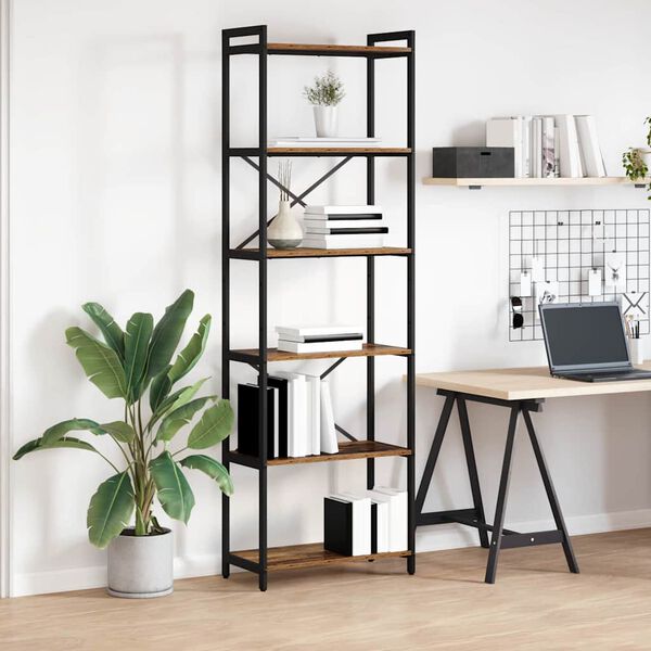 vidaXL Bookshelf Old wood 60 x 30 x 190 cm Engineered Wood