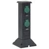 vidaXL Outdoor Socket Column 4-Way Black and Green 16x16x39.5 cm