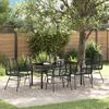 vidaXL Garden Dining Set 7 pcs Black Poly Rattan